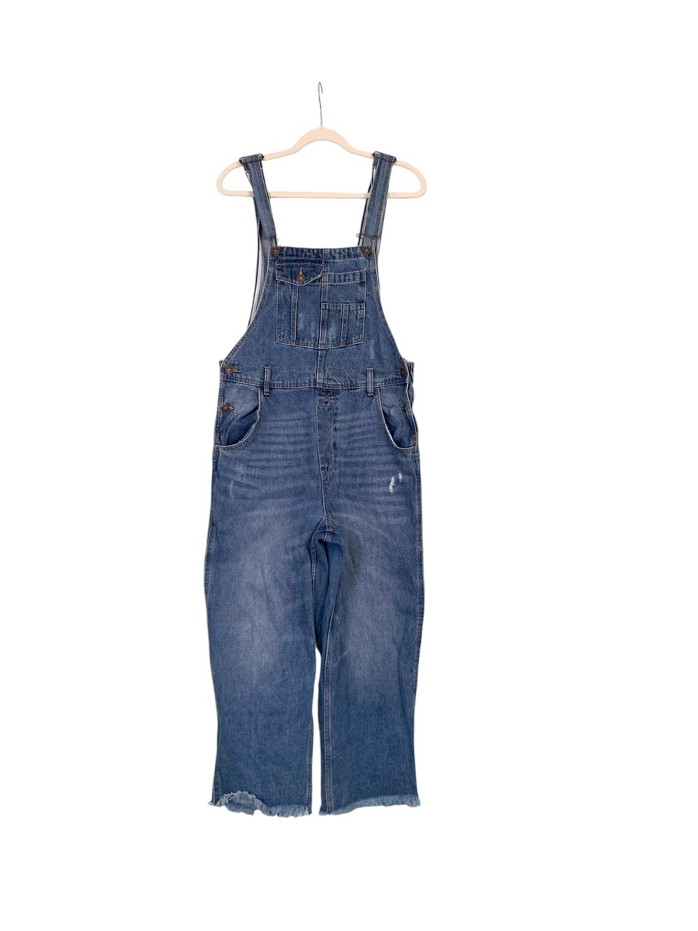 Rewash Denim Medium Wash Denim Distressed Overalls 9/29